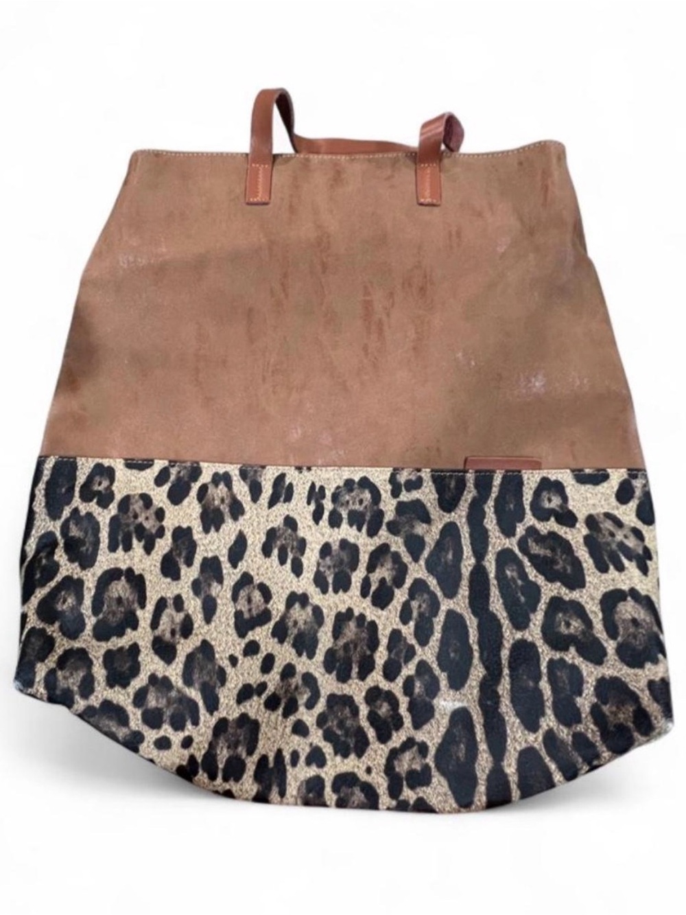 Brown Leather Leopard-Print Tote Bag - Picture 8 of 8